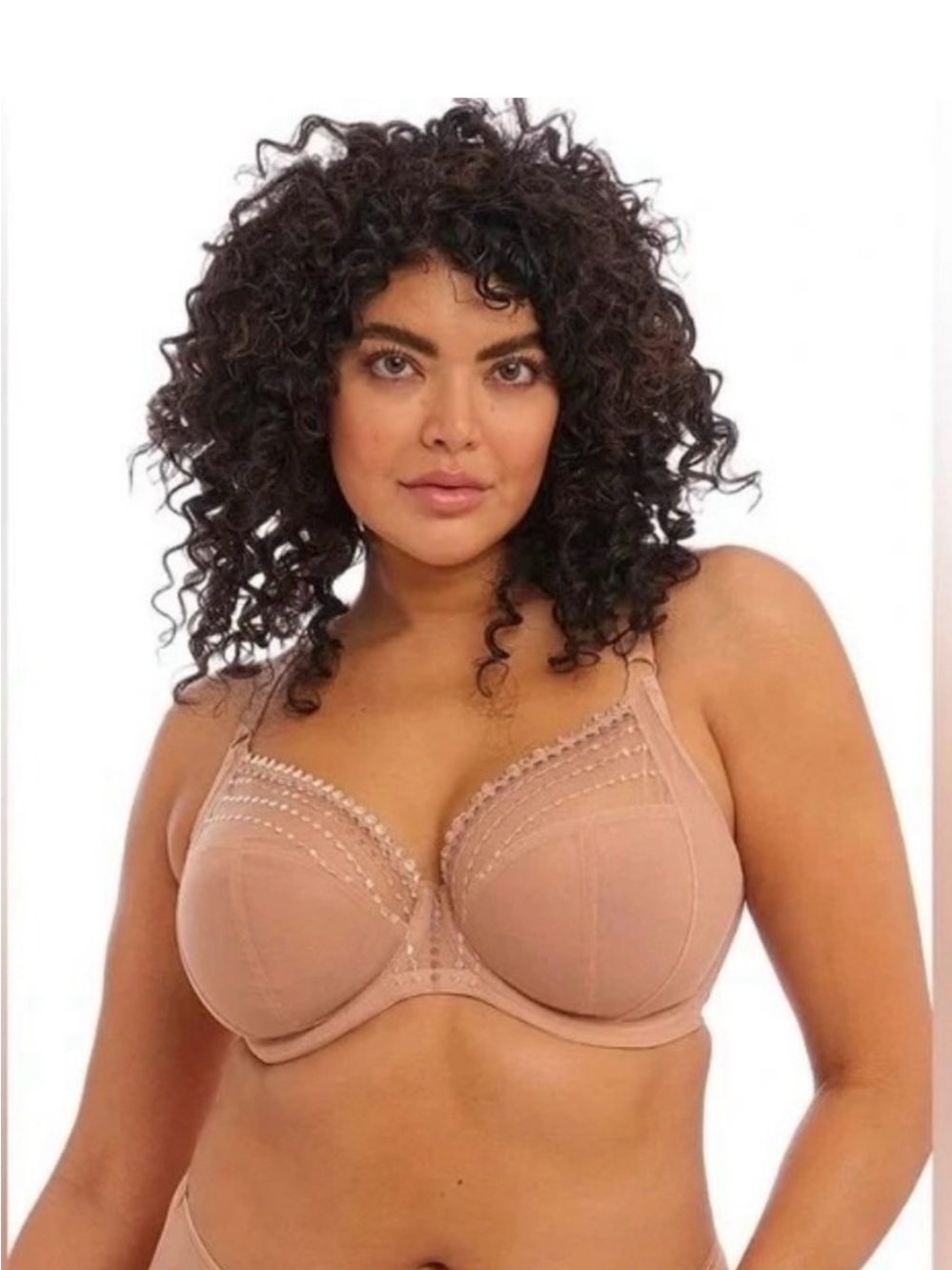 Elomi Matilda Bra 40G UK 40I US Nude Sheer Underwire Plunge